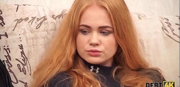  Debt4k. Sexy redhead Rose Wild pays for new TV with her wet holes